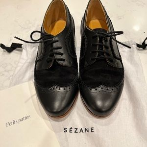 Sezane leather oxford lace ups